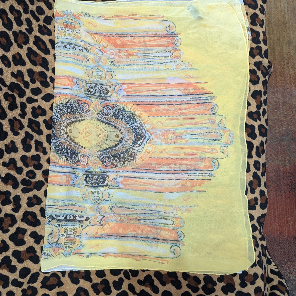 Cynthia Rowley Yellow Patterned Scarf